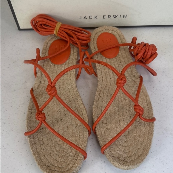 Jack Erwin x Olivia Lopez espadrille sandals. Orange Sz 9 - Picture 4 of 12